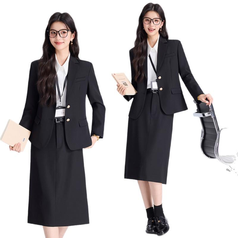 Elegant Women's Slim Fit Spring Business Suit Set - Formal Workwear