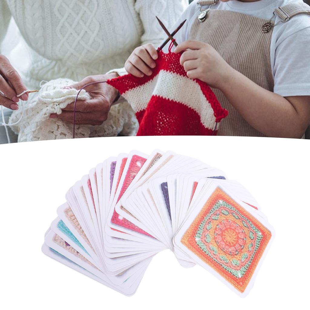 50pcs Crochet Card Deck Crochet Hook Book Crochet Patterns Card Deck for Beginners