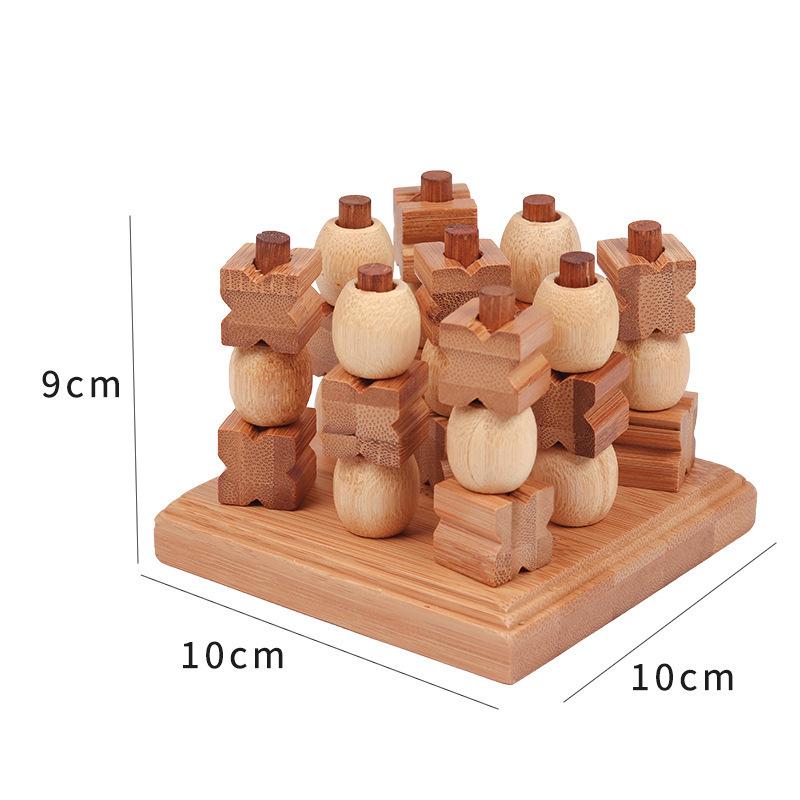 XO Tic Tac Toe Casual Puzzle Game - Wooden Tabletop Toy