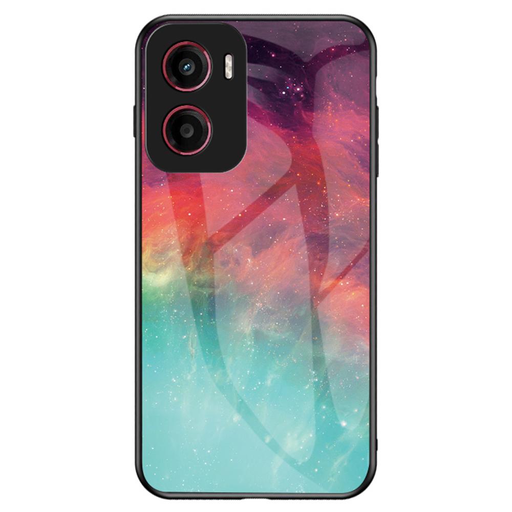 For Motorola Moto G05 4G Case Starry Sky Pattern Tempered Glass Phone Cover