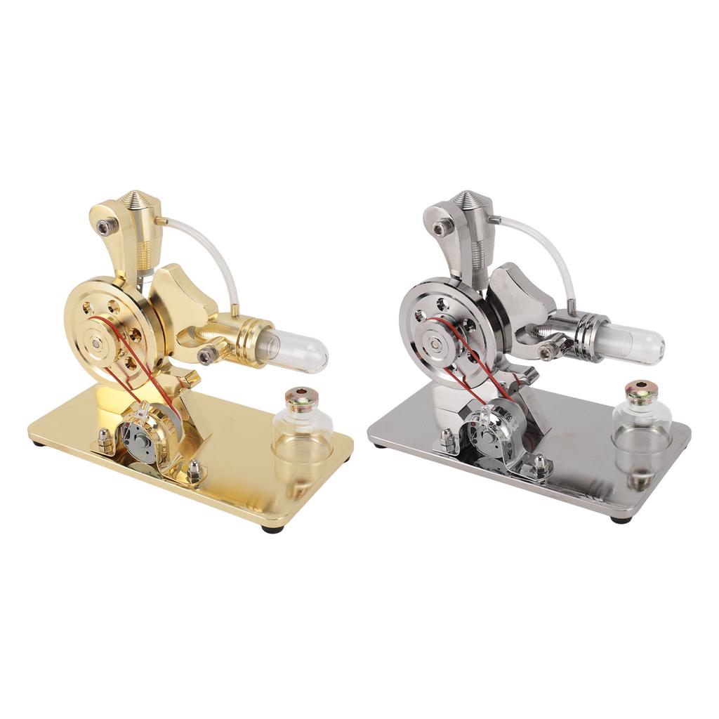 Stirling Engine Motor Model Colorful LED Educational Electricity Power Generator Toy for Kids Adults