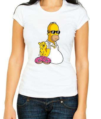 Homer Sprinkle Bae, The Simpsons, W/B  Women's 3/4 Short Sleeve T-Shirt H506