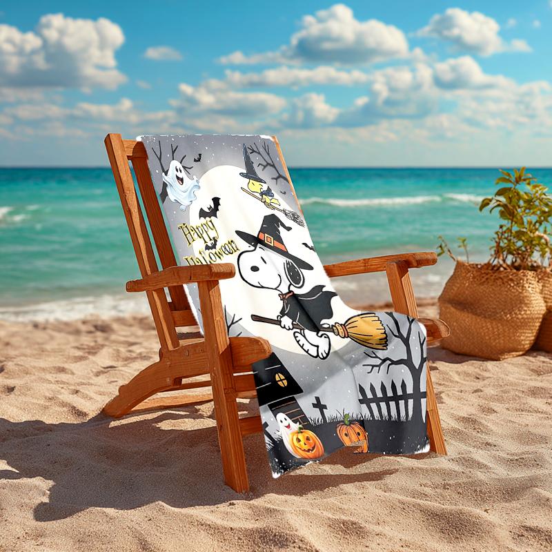 1Pc Snoopy'S Halloween Night Beach Towel Quick Dry Multiuse For Beach Pool Gym Yoga Home Travel Christmas Halloween Xmas Gift S1505