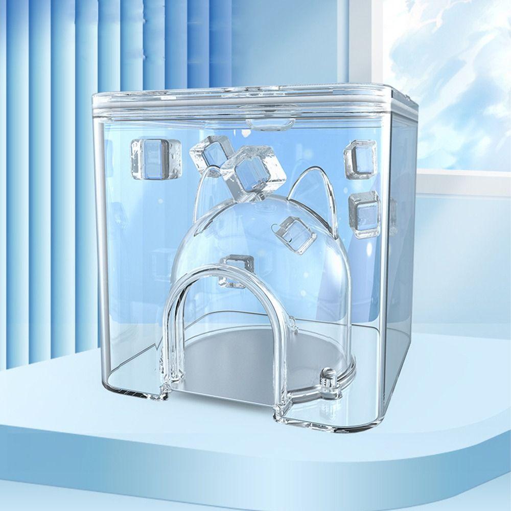 Plastic Hamster Cooling House Transparent Cooling Pet House Water Cube Pet Nest  For Small Animals