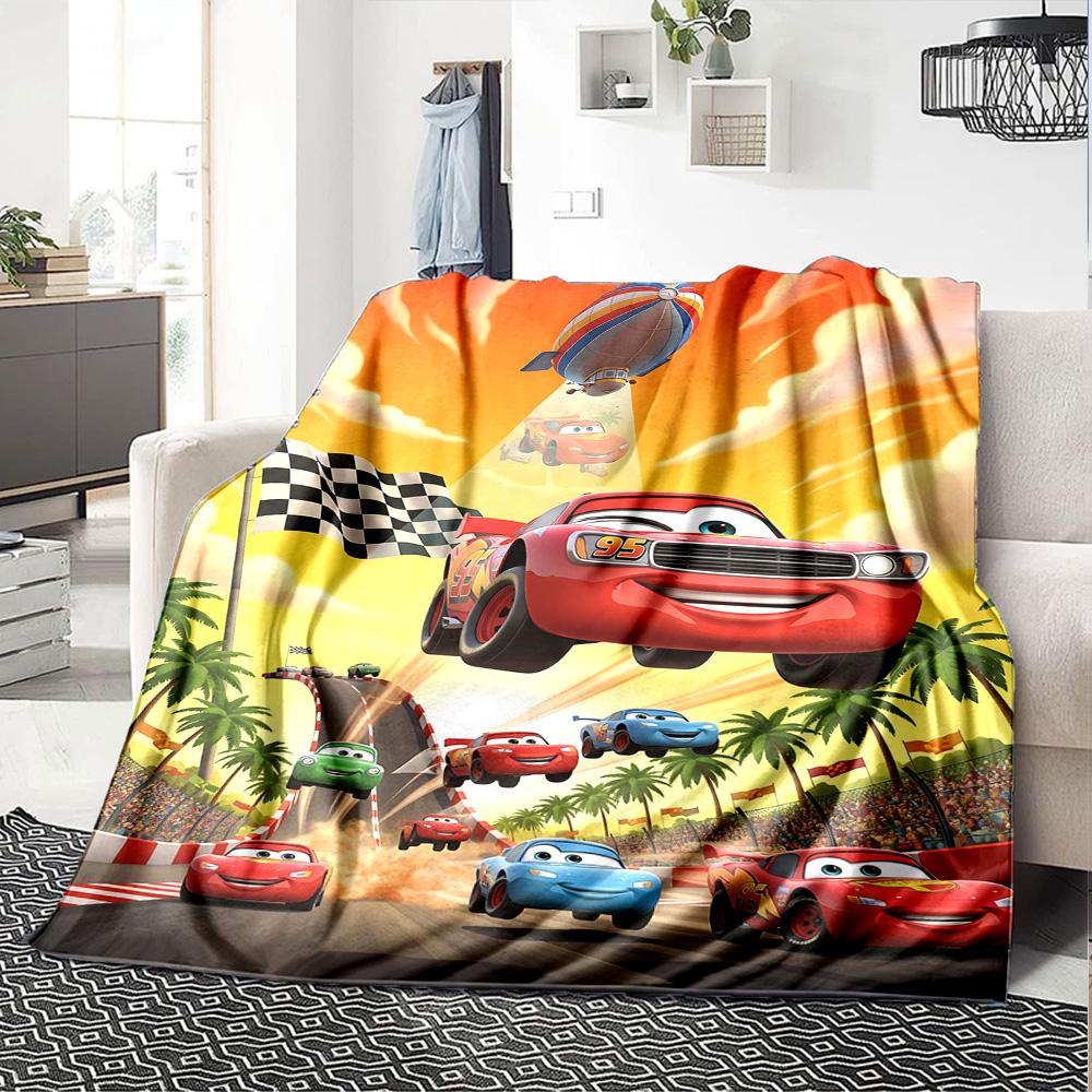 1pc Cars Movie Poster Race Flannel Blanket,Ultra Soft Warm Plush Throw for Home Bedroom Bed Sofa Cover Camping Picnic gift Y71712