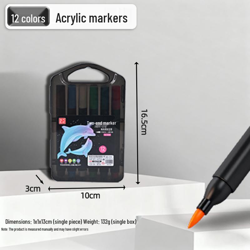 Soft Tip Acrylic Marker Pens - Non-Bleeding, Washable, Art Triangle Rod for Students