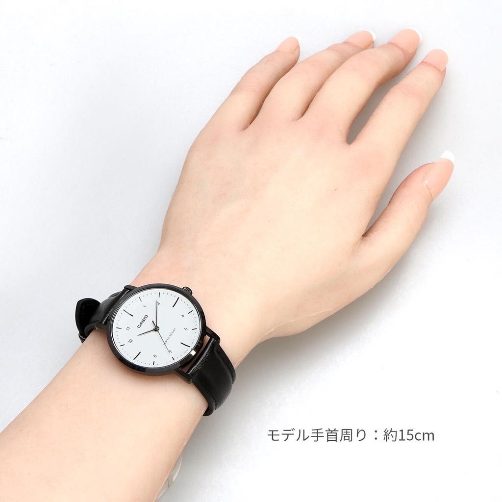Casio White X Black Overseas Model Watch, Watch, Quartz, Women's, Leather, LTP-VT03BL-7B