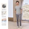Langdeng Men's Round Neck Short Sleeve Pullover Knit Sweater