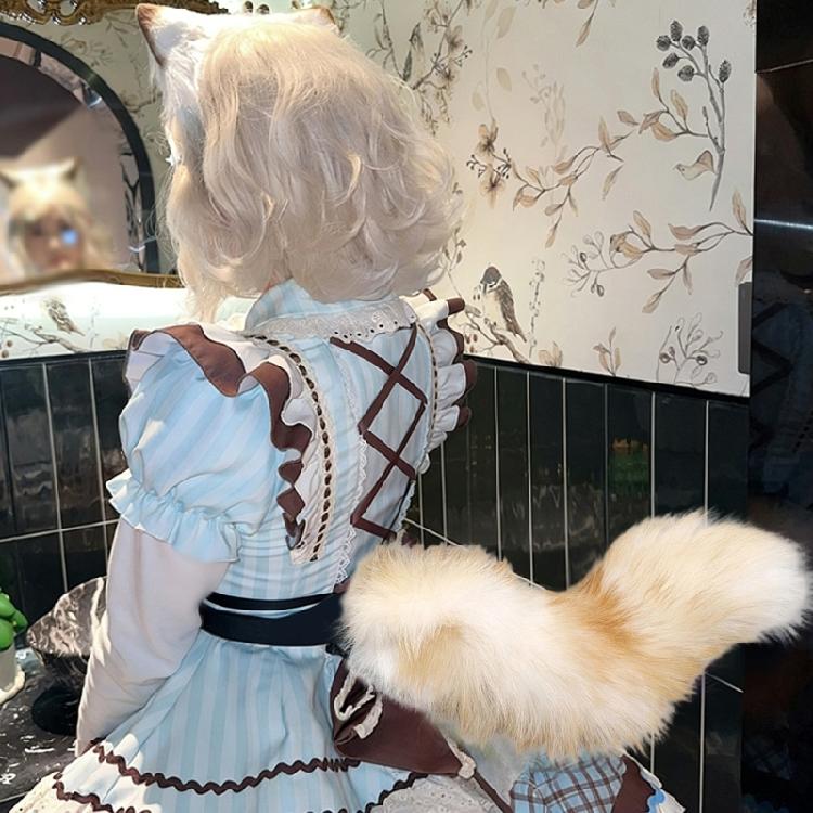 Coda Elettrica Mobile di Volpe, Coda Scodinzolante Controllata a Distanza Pelliccia Sintetica Coda di Lupo Volpe Gatto Costume Cosplay di Halloween Regalo