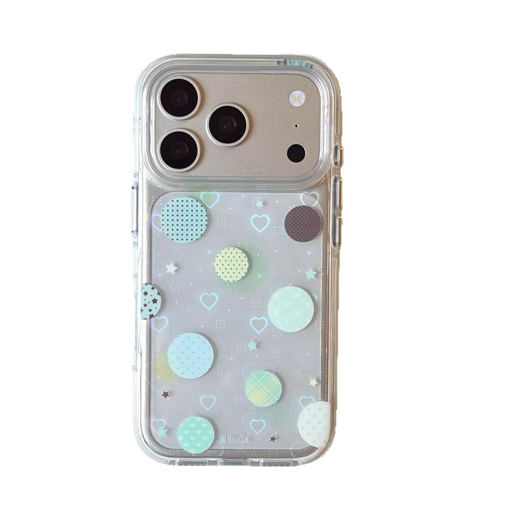 Grüne Polka Dot Runde Kante iPhone 14/13 Apple 17/16/15 PRO MAX Sturzsicheres Case