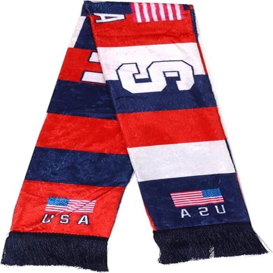 KNK 2026 Soccer Fan Scarf – Double Sided Reversible Football Supporter Scarf with Soft Velvet Feel Muffler USA