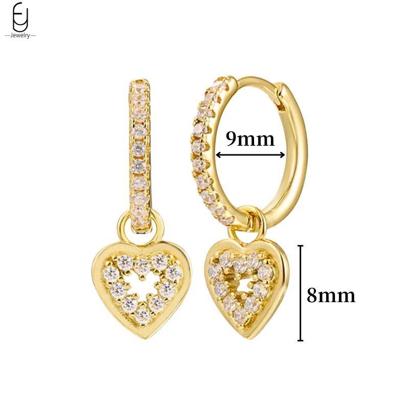 925 Silver Ear Needle White Crystal Gold Earrings for Women Luxury Water drop/Heart/Flower Pendant Earring Fine Jewelry