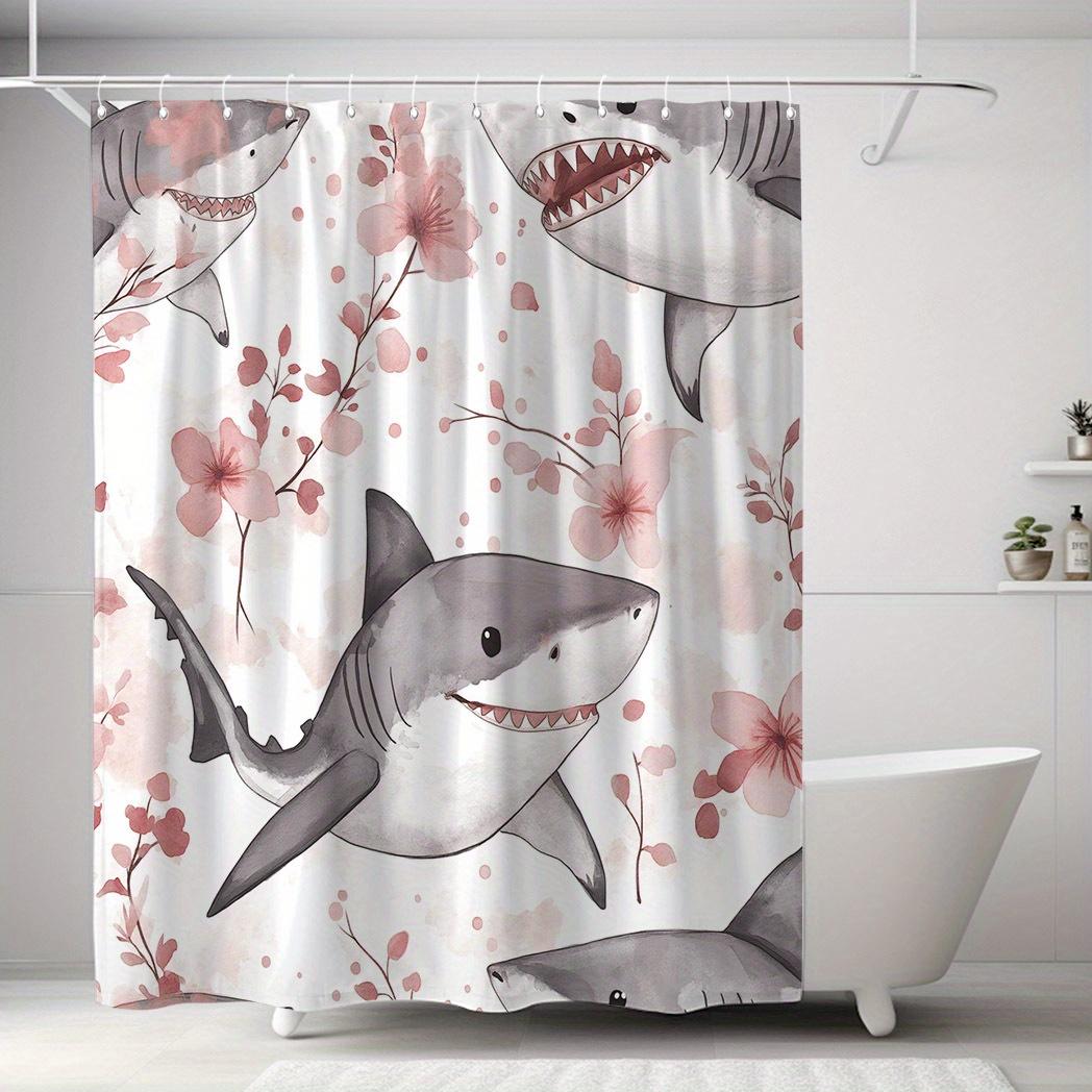 

Whimsical Pink Flower Shower Curtain - Water-Resistant Fabric For Bathroom - Perfect For Floral And Nature Lovers W60H190(CM)-1 Pcs