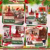4 Christmas Ornaments Wooden Layered Tray Decoration Christmas Tree Signs Gifts Dining Table Home Kitchen Wood Products