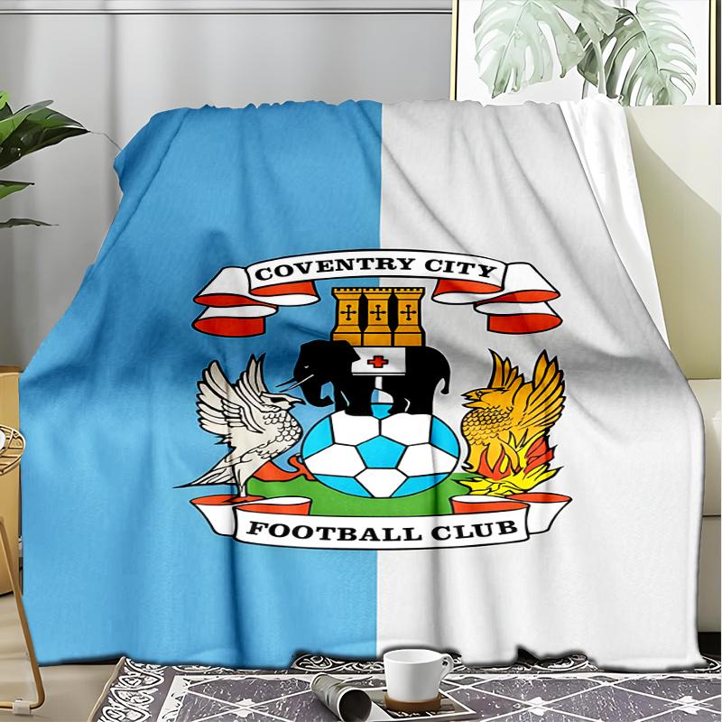 1PC Coven-try Football Club Crest Printed Soft Flannel Blanket Throw for Adult Bedroom Living Room Sofa Camping Travel Fan gifts Christmas Gifts