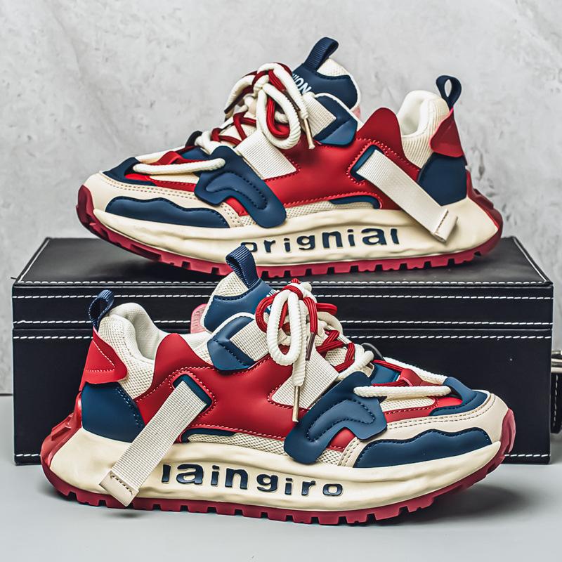 

European station new thick-soled heightening casual shoes spring new niche design fashionable versatile soft-soled breathable men s shoes 39