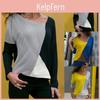 Elegant Fashion Women's Long Sleeve Loose Blouse Casual Shirt Autumn Tops T-shirt