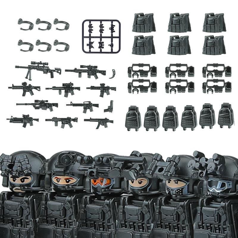 Moderne Stadt SWAT Kommando Figuren Spezialkräfte Figuren Bausteine RU UN Armee Soldat Polizei Militär Waffen Steine Spielzeug