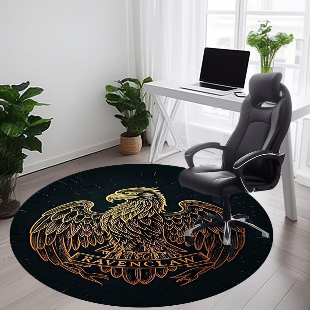 1PC Ravenclaw Crest Office Round Rug, Non-slip, Soft and Durable Office Rug for Interior Decoration, Perfect for Office, Beautiful Decoration