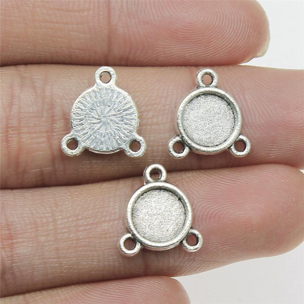 

Аксессуары Детали Трехдырочный Мультиразмерный Стеклянный Кабошон База Настройка Поднос Винтажные Ювелирные Изделия Материалы QA053 A01-20pcs-8mm