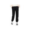 Anta Lifestyle Series Solid Color Mid Waist Cuffed Fleece Warm Knitted Sports Pants Women bottoms Black 162348302-1