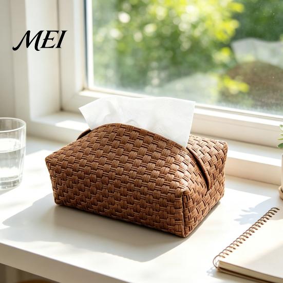 Convenient Tissue Holder for Car Foldable PU Leather Box, Multi-Purpose Desktop Storage Organizer, Travel Portable Case Simple Style Napkin