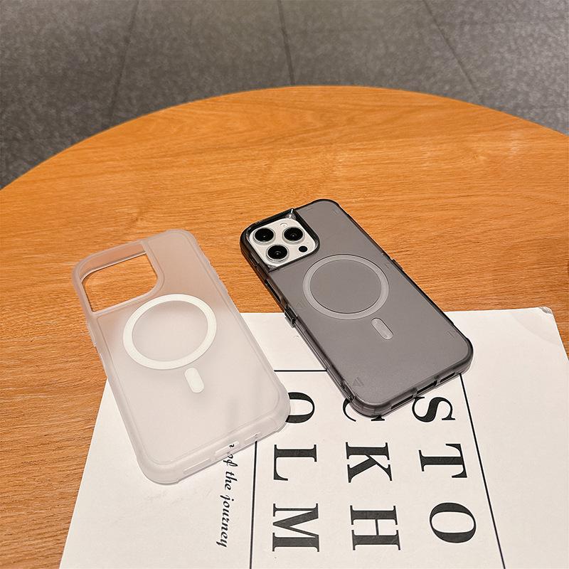 For IP16promax Magnetic Defense Three-in-one Transparent TPU+PC Upper and Lower Cover Ins Wind and Anti-fall Mobile Phone Case