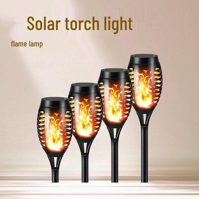 Solar Flame Landscape Torch: Waterproof Outdoor Stake Light for Garden, Villa, and Courtyard.