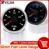 AD 52mm Fuel Level Gauge 7 Color LED Signal 0~190 240-33ohm Fuel Level Pointer Oil Tank Level Indicator for Marine Boat Car