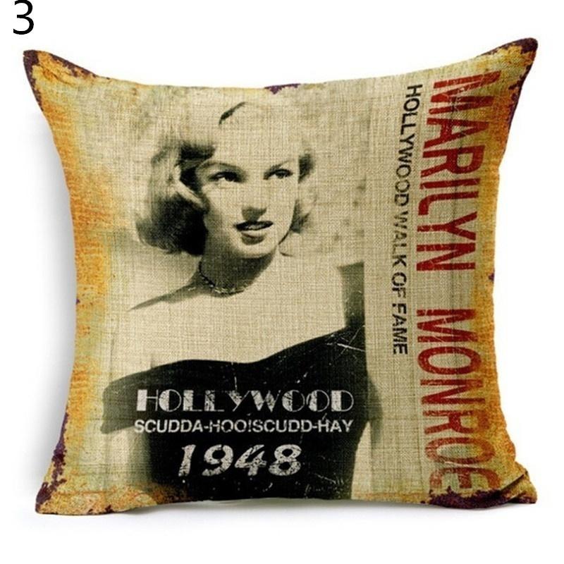 Retro Marilyn Monroe 3D Leinen Kissenbezug Kissen Dekoration