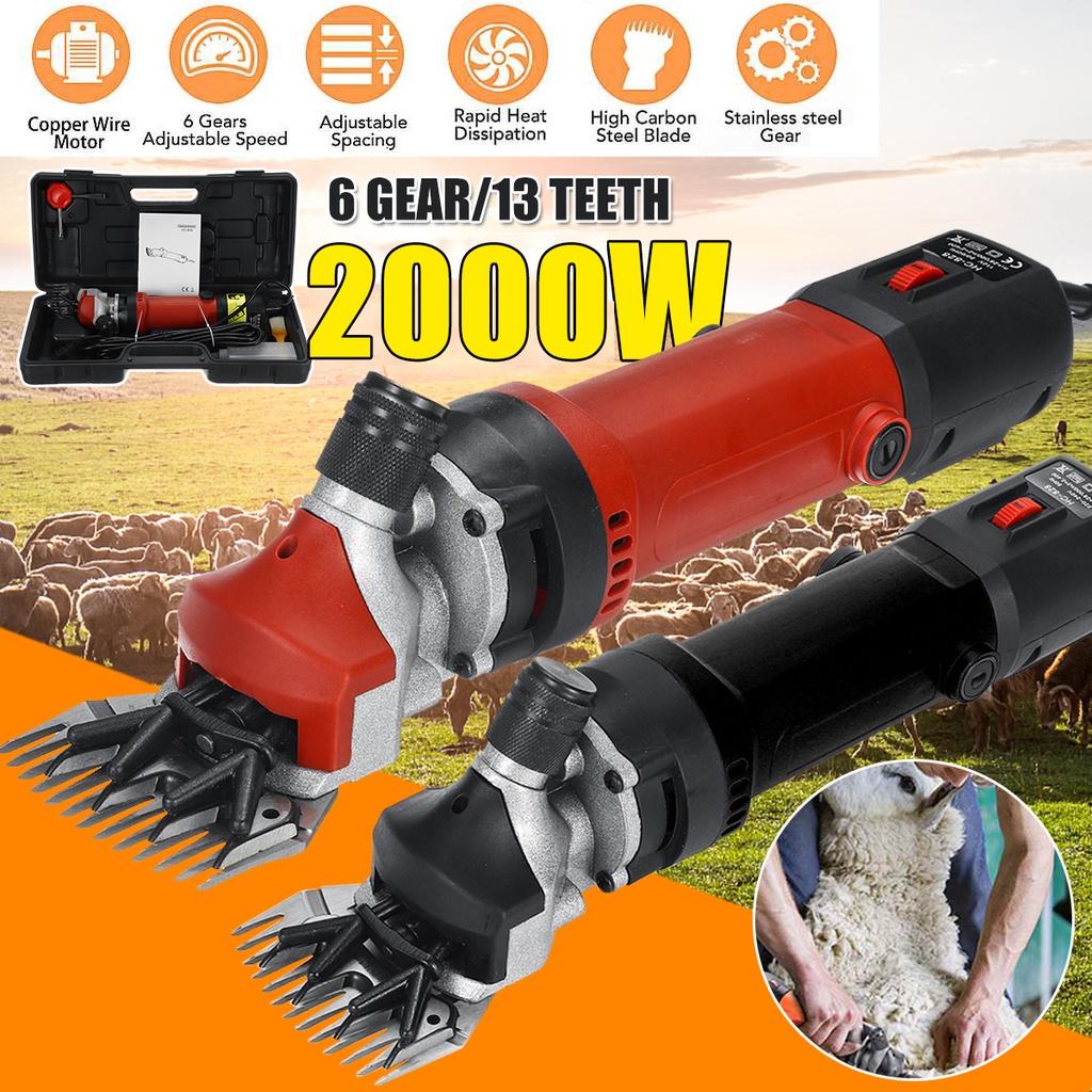 2000W 220V Trimmer Tool Wool Scissor Cut Clipper Shaving Machine With Box Flexible shaft Electric Sheep Goat Shearing Machine rosso