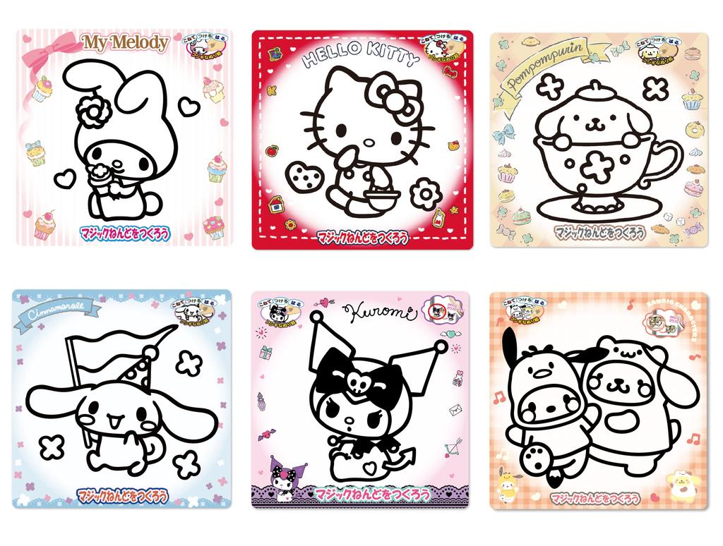Nobu Company Magic Clay Sanrio 6-Piece Set (My Melody/Hello Kitty/Pom Pom Purin/Cinnamoroll/Pochacco & Pom Pom Purin/Kuromi) KT4464-SET