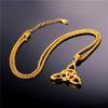 Men Titanium Steel Jewelry Fashion Creative Retro Irish Knot Pendant Necklace Valentine's Day Gift
