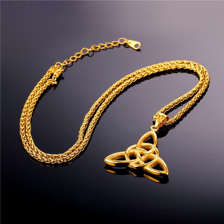 Men Titanium Steel Jewelry Fashion Creative Retro Irish Knot Pendant Necklace Valentine's Day Gift
