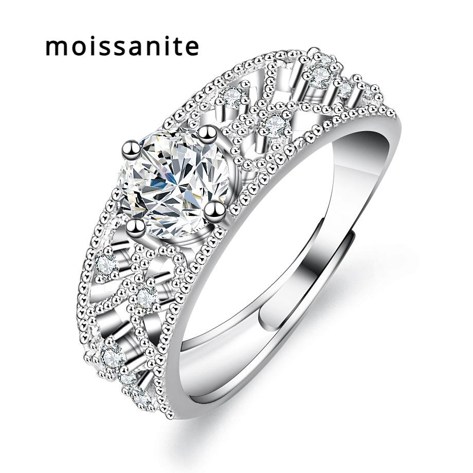 

Кольцо с муассанитом цвета D, женское серебряное кольцо, кольцо с полым бриллиантом 0,8 карата, предложение обручального кольца, кольцо с бриллиантом, подарок для подруги, изысканный ювелирный подарок Opening is adjustable