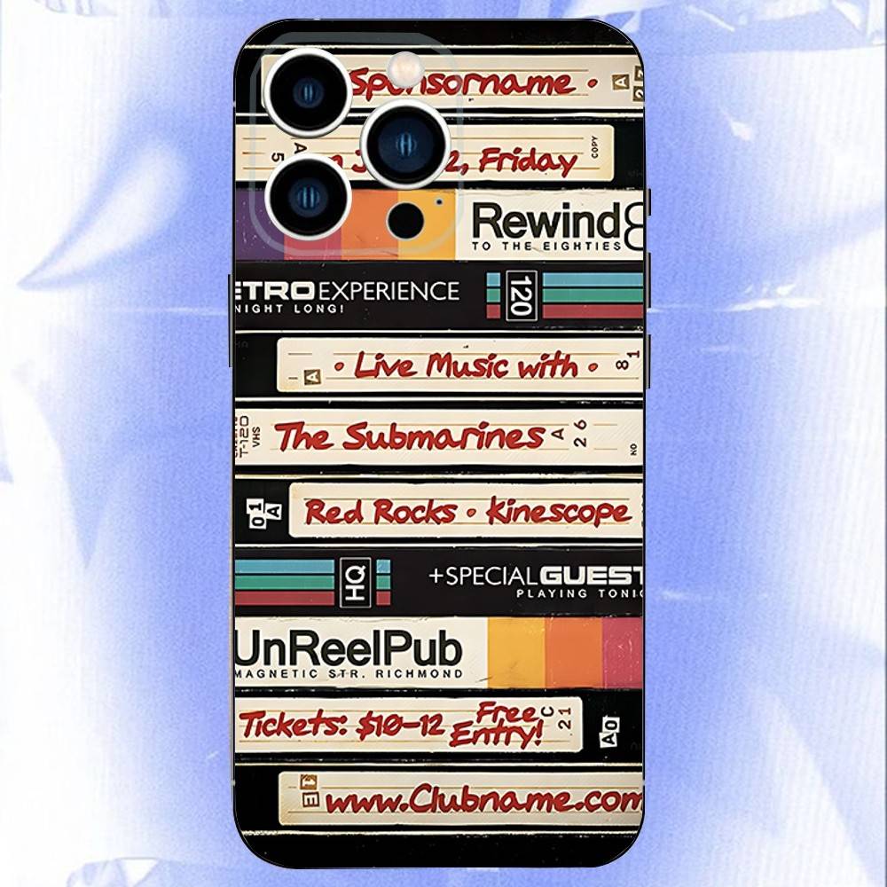 Retro VHS Video Tape  Phone Case For iPhone 16e,16,15,14,13,12,11,Pro,X,XS,Max,XR,Plus,Mini Soft Black Cover