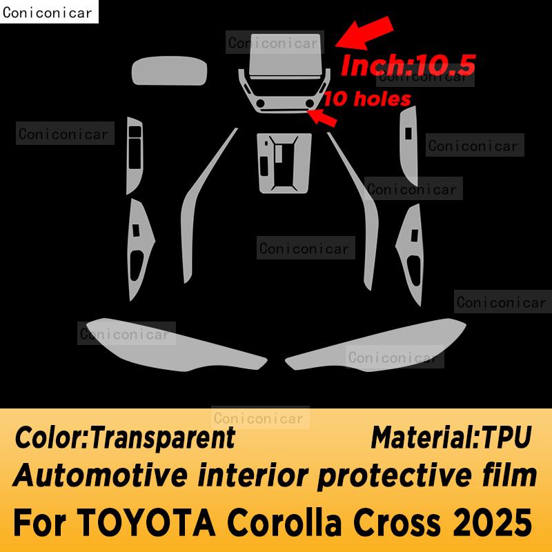 For TOYOTA Corolla Cross 2026 Panel Dashboard Navigation Automotive Interior Protective Film TPU Anti-Scratch Accessories
