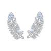 WOSTU 925 Sterling Silber Mini Blume Schmetterling Vogel Biene Steckerohrringe Regenbogen Mondstein Kätzchen Ohrstecker Mädchen Party Schmuck
