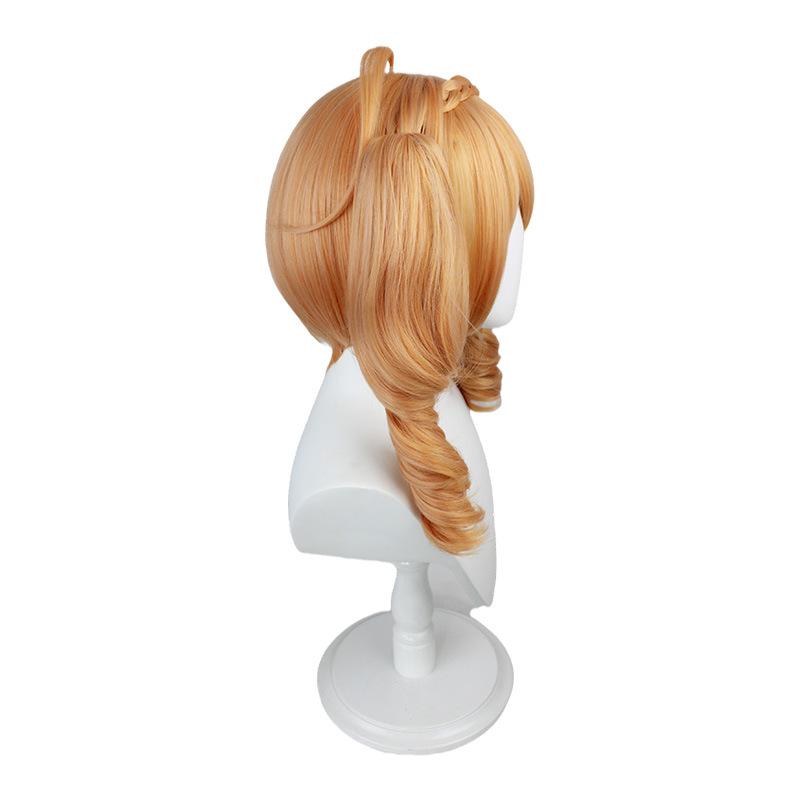Cai Wenji Cos Wig, Double Ponytail Curly Braid Full Head Hairstyle Roman Curl Fake Hair