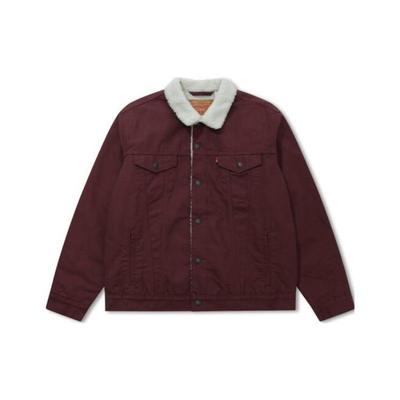 Chaqueta Levis Lavado Vintage Cuello Simple Abotonadura Sencilla Chaqueta Hombre Borgoña 16365-0188