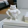 Muscle Cat Statue, 3D Printed Standing Muscular Cat Figurine, Funny Quirky Kitten Desk Ornament for Living Room, Bedroom, Office Desktop, Cabinet