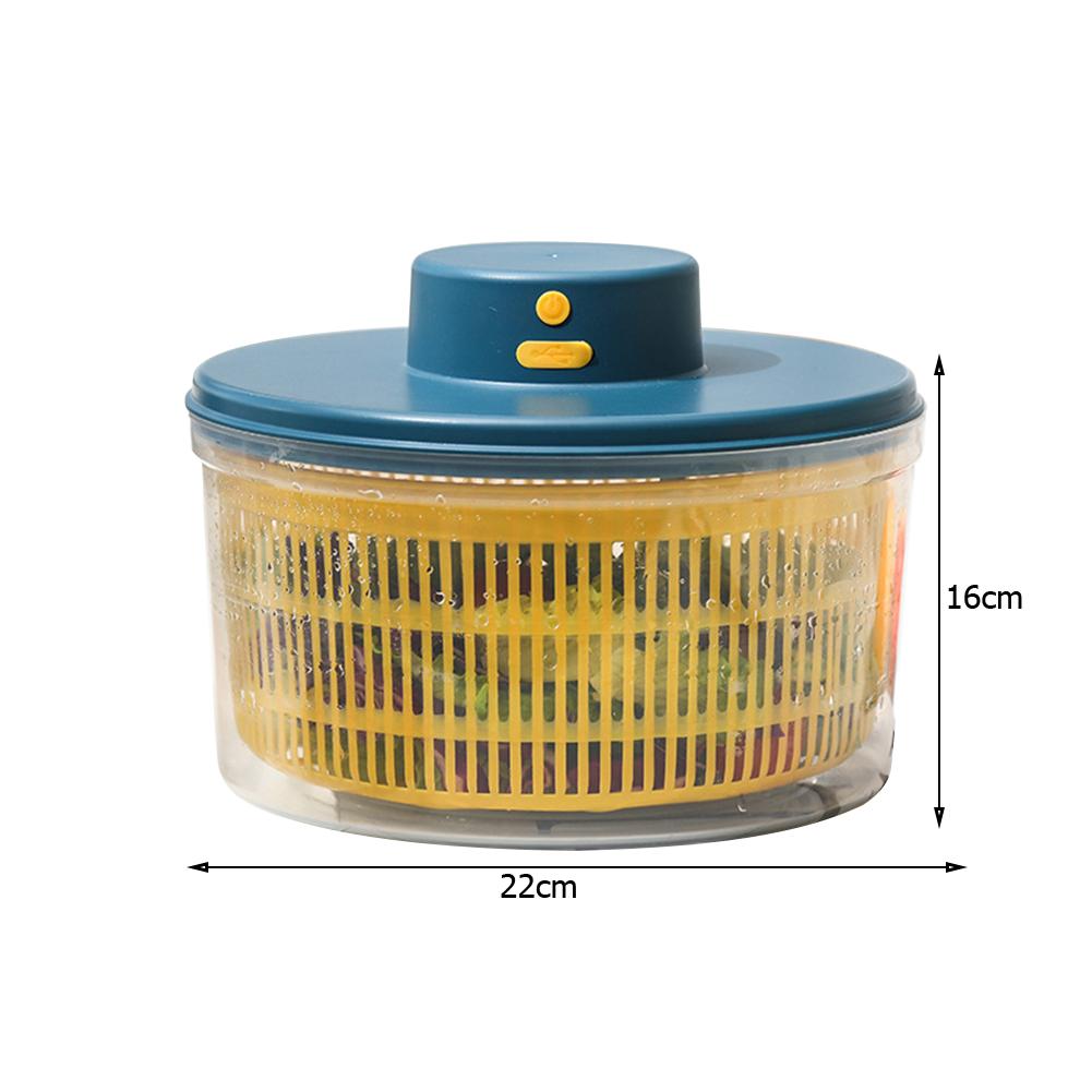 Electric Salad Spinner Fruit Vegetable Household Salad Dehydrator Rechargeable Lettuce Dryer Quick Dry for Washing Drying