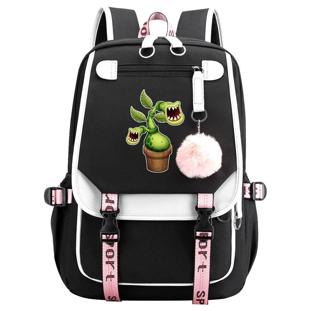 Game Monster Concert Printed USB Teen Student School Bag Men's and Women's Casual Webbing Flip Backpack