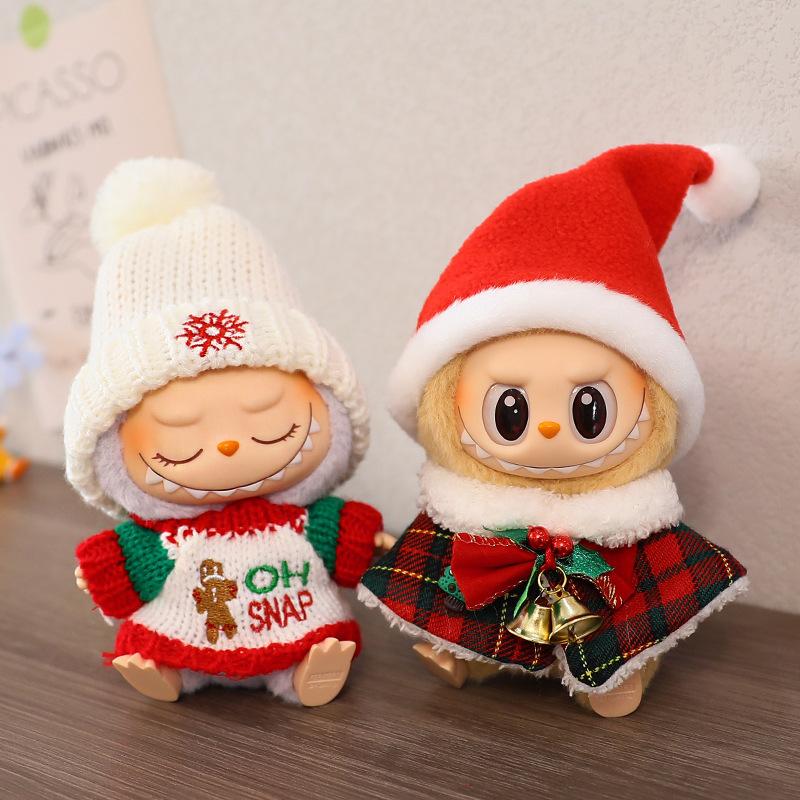 LABUBU Blind Box Doll Clothing Set for Generations 1 & 2 LABUBU Sit-Down Party Doll Christmas Cape & Hat Outfit