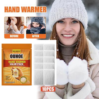 OUHOE Chauffe-mains jetables Portables, Protection contre le chaud et le froid Chaleur longue durée Adaptés pour tout le corps 10 pièces