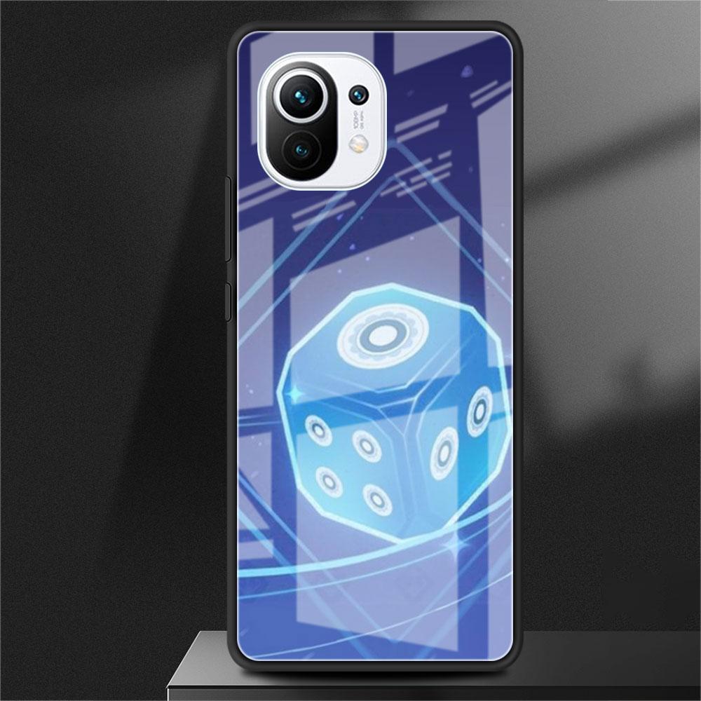 Genshin Impact Logo Glass Case For Xiaomi Poco X3 NFC 11 Lite 11T F3 M3 For Redmi Note 11 10 9 8 Pro 10S 9S 9A 9C Phone Cover