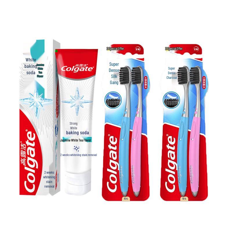 Colgate Power White Baking Soda Spearmint Toothpaste & Charcoal Toothbrush Set
