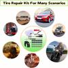 Tire Plug Kit 64 Pcs Tire Repair Rubber Nails Kit With 2 Sizes,Tire Caps With Pressure Gauge,Flat Tire Repair Kit For Car,Motorcycle,Truck,ATV,Tire