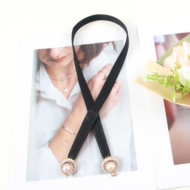 New Korean-Style Belt Pearl Elastic Waist Cincher for a Slimming Effect Perfect for Blazers Coats Dresses and Sweaters—Trendy