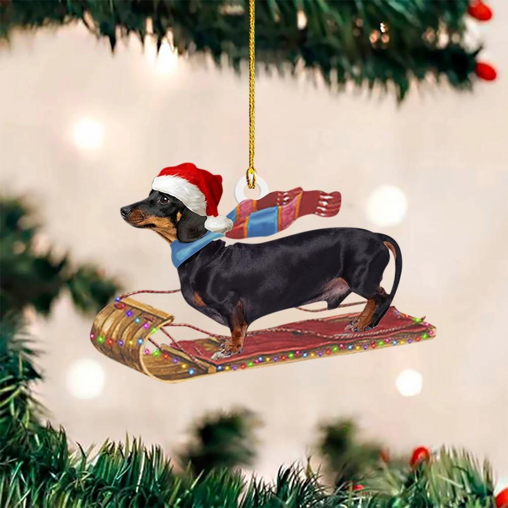 Adorable 2023 New Christmas Dachshund Series Tree Ornament For Home And Car Decor